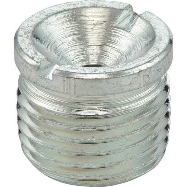 Umeta - Straight Head Angle, M6x1 Metric Steel Standard Grease Fitting - 7mm Hex, 41mm Overall Height, 6mm Shank Length, Zinc Plated Finish - USA Tool & Supply