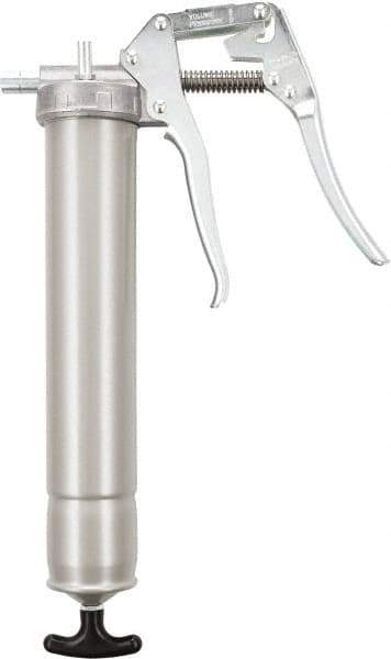 Umeta - Pistol Grip Grease Gun, Variable Pressure/Volume Link, 12" Hose and Coupler, Cartridge, Suction Fill & Loader Pump - 16 oz Capacity, 1/8 Thread Outlet, Cartridge, Suction Fill & Loader Pump - USA Tool & Supply