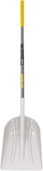 True Temper - 18-1/2" High x 14-3/8" Wide Square Plastic Scoop - 48" Long Wood Straight Handle, No Step - USA Tool & Supply