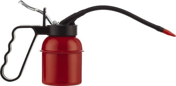Umeta - 300 mL Capcity, Flexible Spout Spout, Lever Type Oiler - Brass Pump, Steel Body, Enamel - USA Tool & Supply
