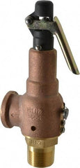 Midwest Control - 1" Inlet, 1" Outlet, ASME Safety Relief Valve - 150 Max psi, Bronze, 625 Cubic' per Min - USA Tool & Supply