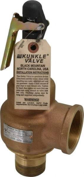 Midwest Control - 1-1/2" Inlet, 2" Outlet, ASME Safety Relief Valve - 150 Max psi, Bronze, 2,496 Cubic' per Min - USA Tool & Supply
