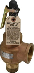 Midwest Control - 1-1/2" Inlet, 2" Outlet, ASME Safety Relief Valve - 150 Max psi, Bronze, 2,496 Cubic' per Min - USA Tool & Supply