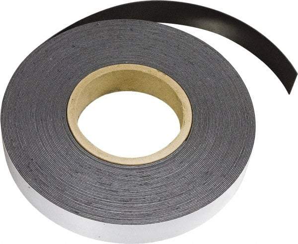 Mag-Mate - 600" Long x 3" Wide x 1/8" Thick Flexible Magnetic Strip - 42 Lb Max Pull Force, 24 Linear Ft/Lb Magnetic Pull Force, Adhesive Back, Dark Brown - USA Tool & Supply