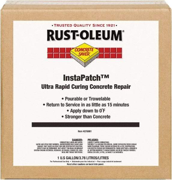Rust-Oleum - 1 Gal Bottle Concrete Repair/Resurfacing - Gray, 230 Sq Ft Coverage, Polyethylene - USA Tool & Supply