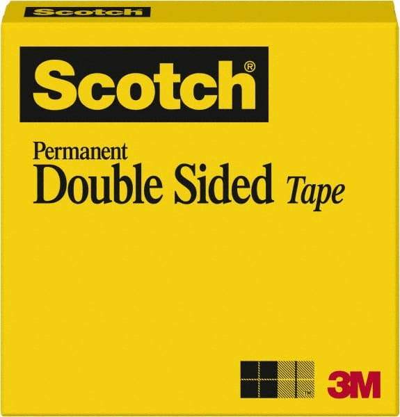 3M - 1" x 36 Yd Acrylate Adhesive Double Sided Tape - 3 mil Thick, Transparent - USA Tool & Supply