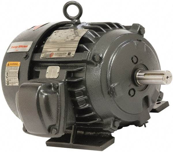 US Motors - 2 Max hp, 1,725 Max RPM, Three Polyphase Electric AC DC Motor - 208-230/460 V Input, Single Phase, 56H Frame, 5/8" Shaft Diam, Rigid Base Mount, Totally Enclosed Fan Cooled Enclosure - USA Tool & Supply