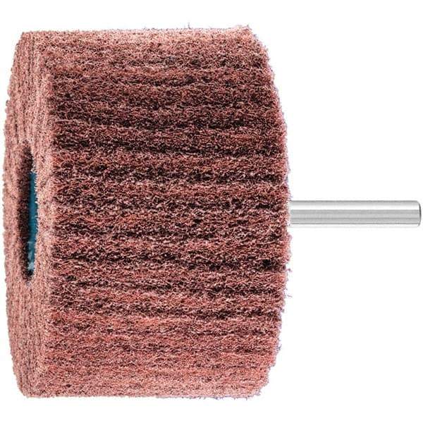 PFERD - 3" Diam x 2" Face Width, Aluminum Oxide Nonwoven Mounted Flap Wheel - 1/4" Shank Mount, 180 Grit, 7,500 Max RPM - USA Tool & Supply