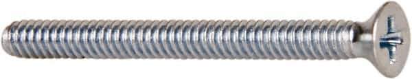 Value Collection - #4-40 UNC, 1-1/4" OAL Phillips Drive Machine Screw - Flat Head, Grade J82 Steel, Zinc-Plated Finish, Without Washer - USA Tool & Supply