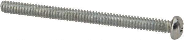 Value Collection - #4-40 UNC, 1-1/2" Length Under Head Phillips Drive Machine Screw - Round Head, Grade J82 Steel, Zinc-Plated Finish, Without Washer - USA Tool & Supply