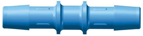 Made in USA - 5/16" Barb, Polypropylene Single Barbed Tube Straight Coupler - Blue, Male - USA Tool & Supply