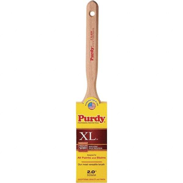 Purdy - 2" Flat Synthetic Sash Brush - 2-11/16" Bristle Length, 6" Wood Handle - USA Tool & Supply