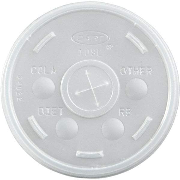 DART - Plastic Cold Cup Lids, 10 oz - Translucent - USA Tool & Supply