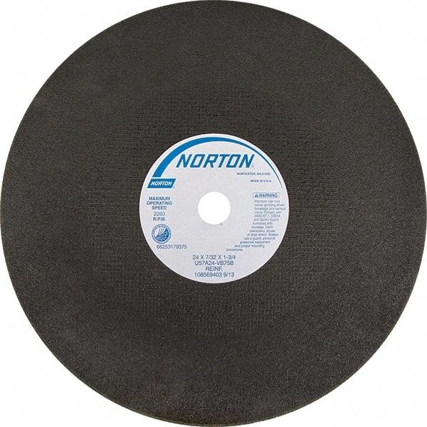 Norton - 24" Aluminum Oxide Cutoff Wheel - 7/32" Thick, 1-3/4" Arbor - USA Tool & Supply