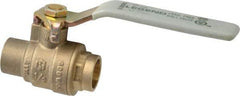 Legend Valve - 1/2" Pipe, Full Port, Brass Full Port Ball Valve - Bi-Directional, Sweat Ends, Quarter Turn Handle, 600 WOG, 150 WSP - USA Tool & Supply