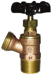 Legend Valve - 1/2" Pipe, Cast Brass, MNPT x MGHT End Connection, Boiler Drain Valve - Lead Free, Use with Potable Water Applications - USA Tool & Supply