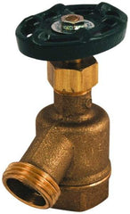 Legend Valve - 3/4" Pipe, 125 psi WOG Rating, Brass Bent Nose Garden Valve - Oval Handle, FNPT x MGHT End Connections, Use with Potable Water Applications - USA Tool & Supply