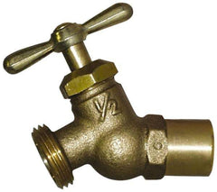 Legend Valve - 3/4" Pipe, 125 psi WOG Rating, Brass Hose Bibb, Stop Valve - T Handle, MGHT End Connections, Use with Potable Water Applications - USA Tool & Supply