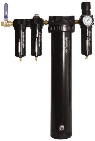 PRO-SOURCE - 30 CFM at 100 psi Inlet, 5 Stage Heavy-Duty Desiccant Dryer - 1/2" NPT Inlet/Outlet x 15" Long x 5-1/2" Wide x 26-1/2" High - USA Tool & Supply