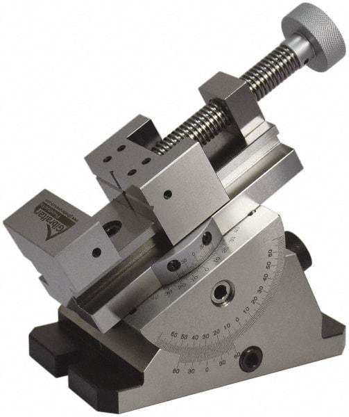 Gibraltar - 2-3/4" Jaw Width, 3" Jaw Opening Capacity, Horizontal Swivel Machine Vise - Manual Operation, 1 Station, 6.28" Long x 5.38" High x 1-3/16" Deep, Steel - USA Tool & Supply