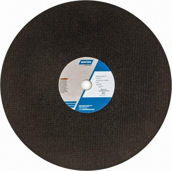 Norton - 16" Zirconia Alumina Cutoff Wheel - 5/32" Thick, 1" Arbor, 3,820 Max RPM, Use with Stationary Grinders - USA Tool & Supply