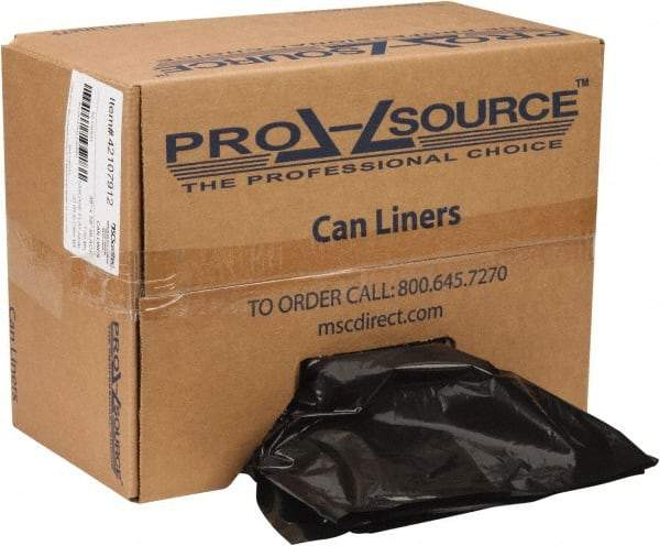 PRO-SOURCE - 1.5 mil Thick, Heavy-Duty Trash Bags - Linear Low-Density Polyethylene (LLDPE), Flat Pack Dispenser, 38" Wide x 58" High, Black - USA Tool & Supply