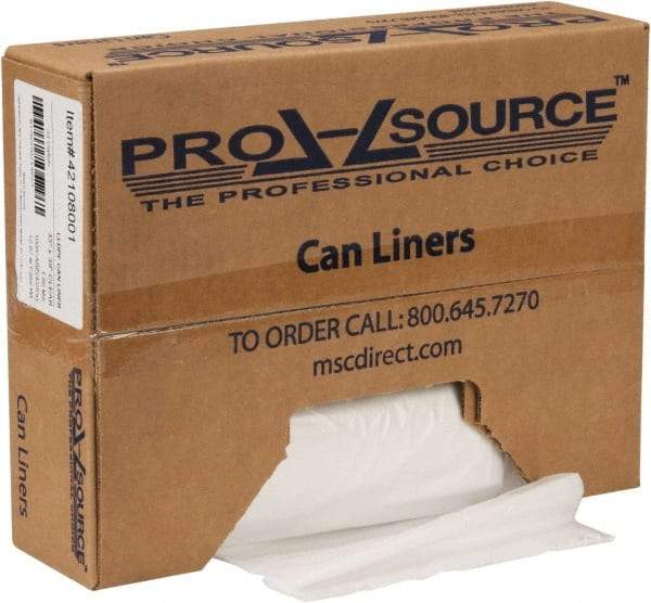 PRO-SOURCE - 1.5 mil Thick, Heavy-Duty Trash Bags - Hexene Resins, Roll Dispenser, 33" Wide x 39" High, Clear - USA Tool & Supply