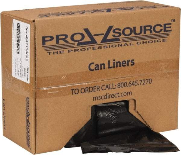 PRO-SOURCE - 1.1 mil Thick, Heavy-Duty Trash Bags - Hexene Resins, Roll Dispenser, 33" Wide x 39" High, Black - USA Tool & Supply