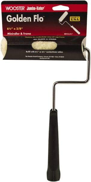 Wooster Brush - 11" Long, 3/8" Nap, Mini Knit - 6-1/2" Wide, Steel Frame, Includes Roller Cover & Frame - USA Tool & Supply