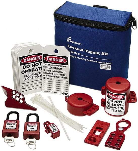 Ability One - 29 Piece Electrical & Valve Lockout Kit - Keyed Differently, Comes in Carrying Case - USA Tool & Supply