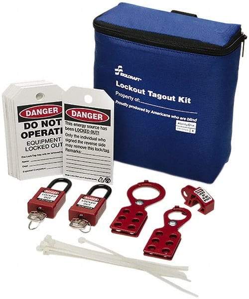 Ability One - 26 Piece Lockout Tagout Kit - Keyed Differently, Comes in Carrying Case - USA Tool & Supply