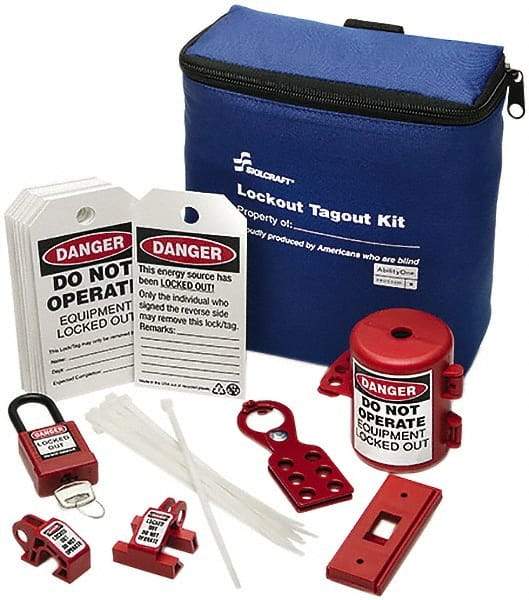 Ability One - 27 Piece Electrical Lockout Kit - Keyed Differently, Comes in Carrying Case - USA Tool & Supply