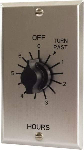 TORK nsi - 0 min to 6 hr Indoor Analog Spring-wound Mechanical Timer - 125/250/277 VAC, 50/60 Hz, 2,500 Watts, 6 Modes - USA Tool & Supply