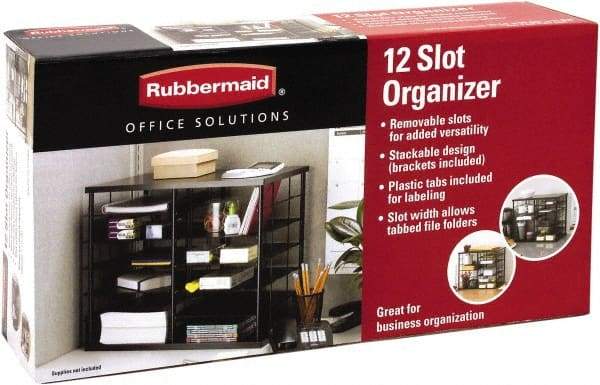 Rubbermaid - Black Document Organizer - Wood, MDF, Laminate - USA Tool & Supply