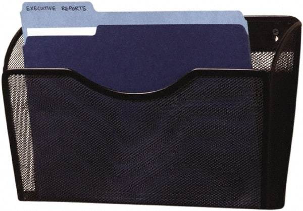 Rolodex - 13.96" Wide x 10.28" High x 3.27" Deep Mesh Metal Document Organizer - 1 Compartment, Black, 13" Wide Compartment - USA Tool & Supply