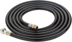 PRO-SOURCE - 1/4" ID x 1/2" OD 10' Long Air Tank Hose - Tire Chuck Ends, 300 Working psi, 158°, 1/4" Fitting, Black - USA Tool & Supply