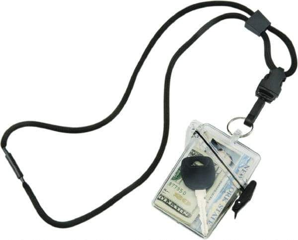 Ability One - Hanging Badge Holder - Black - USA Tool & Supply