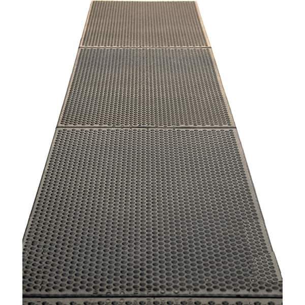 Barefoot - 3' Long x 3' Wide, Dry/Wet Environment, Anti-Fatigue Matting - Black, EPDM Rubber with EPDM Rubber Base - USA Tool & Supply