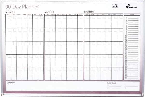 Ability One - 2" High x 27" Wide Dry Erase - Mylar Laminated, 39" Deep, Includes Accessory Tray, Mounting Kit, Instructions & Four Dry Erase Markers (Black, Blue, Green, Red) - USA Tool & Supply