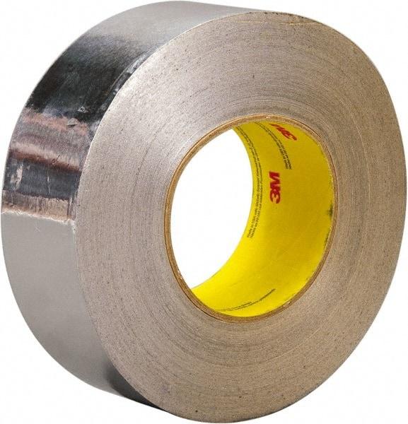 3M - 3" x 45m Silver Foil Tape - 3.25 mil, Acrylic Adhesive, Aluminum Foil Backing, -30°F to 260°F, Series 3380 - USA Tool & Supply