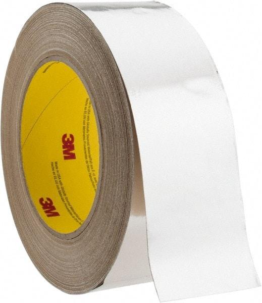 3M - 2" x 45m Silver Foil Tape - 3.25 mil, Acrylic Adhesive, Aluminum Foil Backing, 10 Lb/ln Tensile Strength, -30°F to 260°F, Series 3380 - USA Tool & Supply