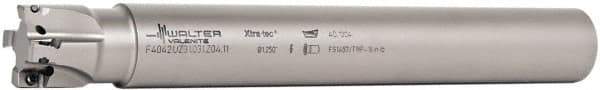 Walter - 1-1/4" Cut Diam, 11mm Max Depth of Cut, 1-1/4" Shank Diam, 10" OAL, Indexable Square Shoulder End Mill - AD.T 1204.. Inserts, Cylindrical Shank, 90° Lead Angle - USA Tool & Supply