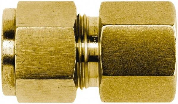 Brennan - 1/4" OD, Brass Female Connector - Comp x FNPT Ends - USA Tool & Supply