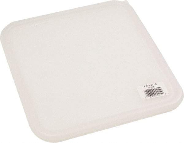 Rubbermaid - 11.3" Long x 10-1/2" Wide, Rectangular Polyethylene Lid - Corner-Pull Tab, Use with FG631200, FG631800, FG632200, FG9F0700, FG9F0800, FG9F0900 - USA Tool & Supply