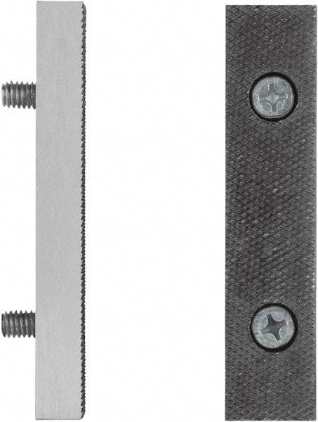 Irwin - 4" Wide x 19mm High x 9.5mm Thick, Flat/No Step Vise Jaw - Fixed Jaw, Compatible with 4" Record Bench Vises - USA Tool & Supply