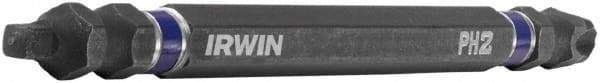 Irwin - #2" Square Size Phillips/Square Screwdriver Bit - 1/4" Hex Drive, 4" OAL - USA Tool & Supply