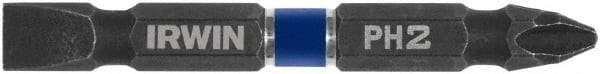 Irwin - #2 Phillips/Slotted Screwdriver Bit - 1/4" Hex Drive, 2-3/8" OAL - USA Tool & Supply