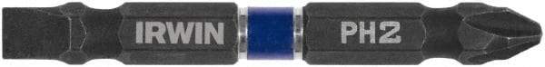 Irwin - #2 Phillips/Slotted Screwdriver Bit - 1/4" Hex Drive, 2-3/8" OAL - USA Tool & Supply