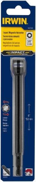 Irwin - 3/8" Magnetic Nutsetter - 1/4" Hex Drive, 6" OAL, 9/16" Socket Nose Diam - USA Tool & Supply