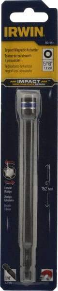 Irwin - 5/16" Magnetic Nutsetter - 1/4" Hex Drive, 6" OAL, 1/2" Socket Nose Diam - USA Tool & Supply